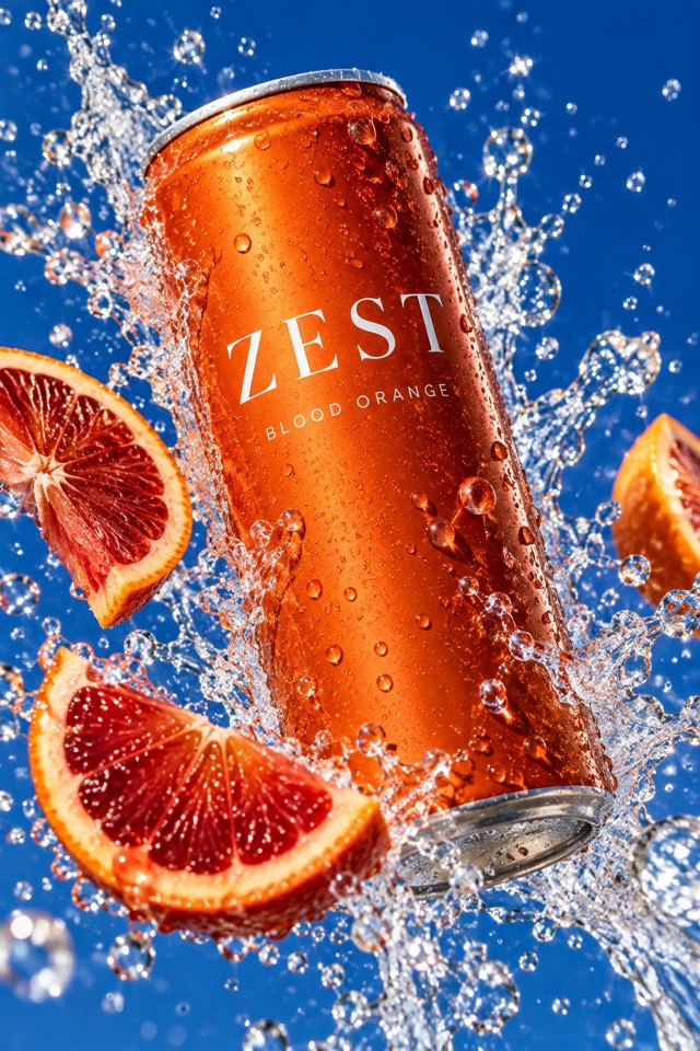 Vibrant orange beverage campaign